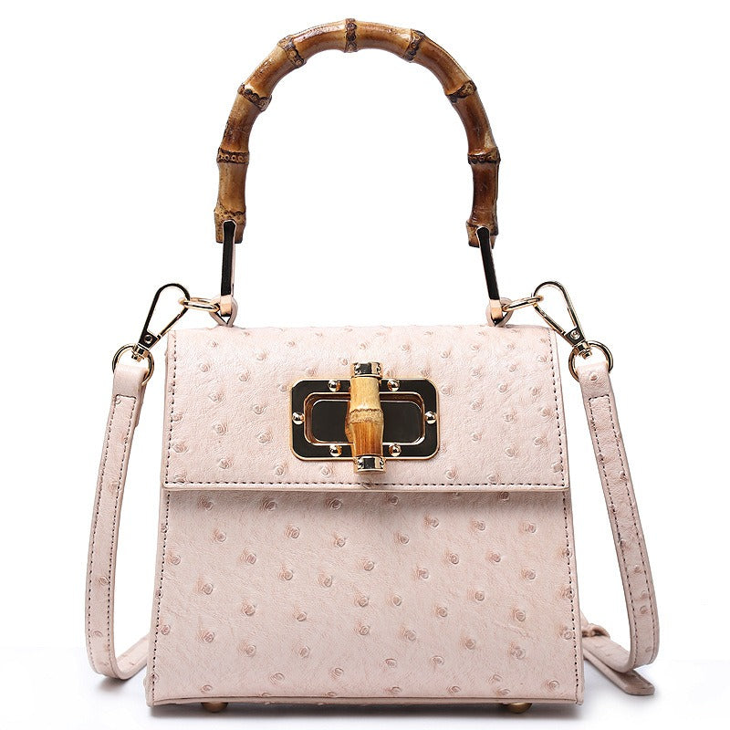 Buckle bag ostrich pattern single shoulder diagonal cross women&
