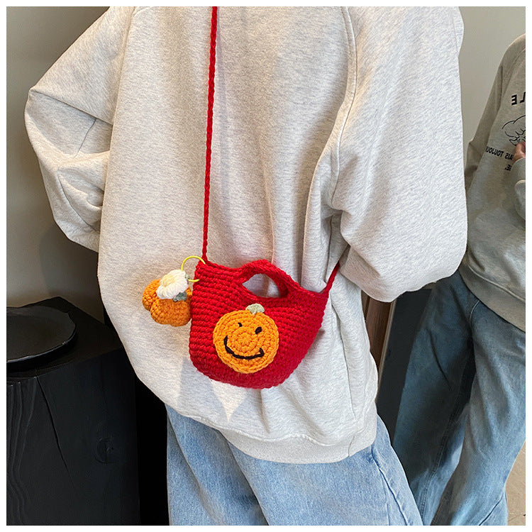 Christmas pure handmade woolen knitted bag new style women&