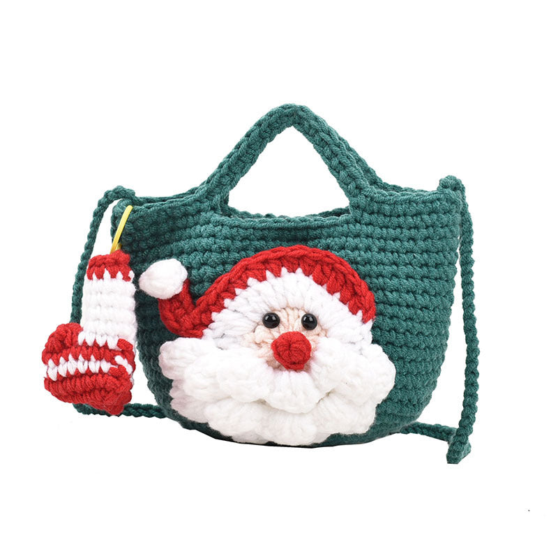 Christmas pure handmade woolen knitted bag new style women&