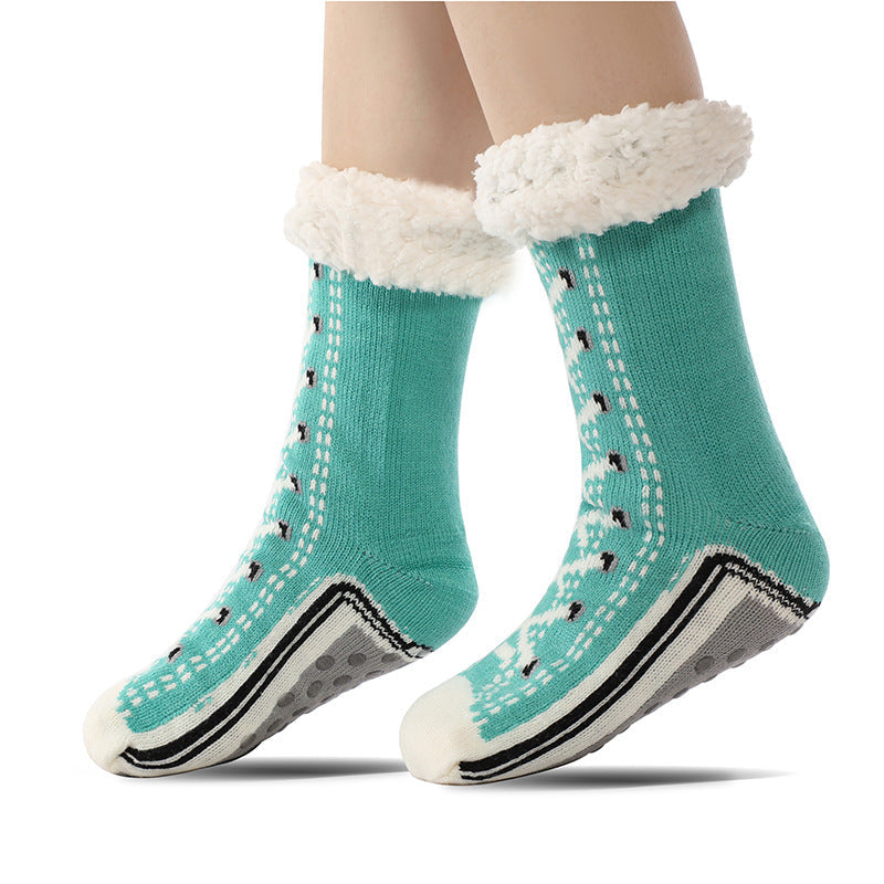 Floor Socks, Lamb Fur, Warm Socks, Postpartum Socks, Home Socks, Sleep Socks, Ultra Thick Plush Women&