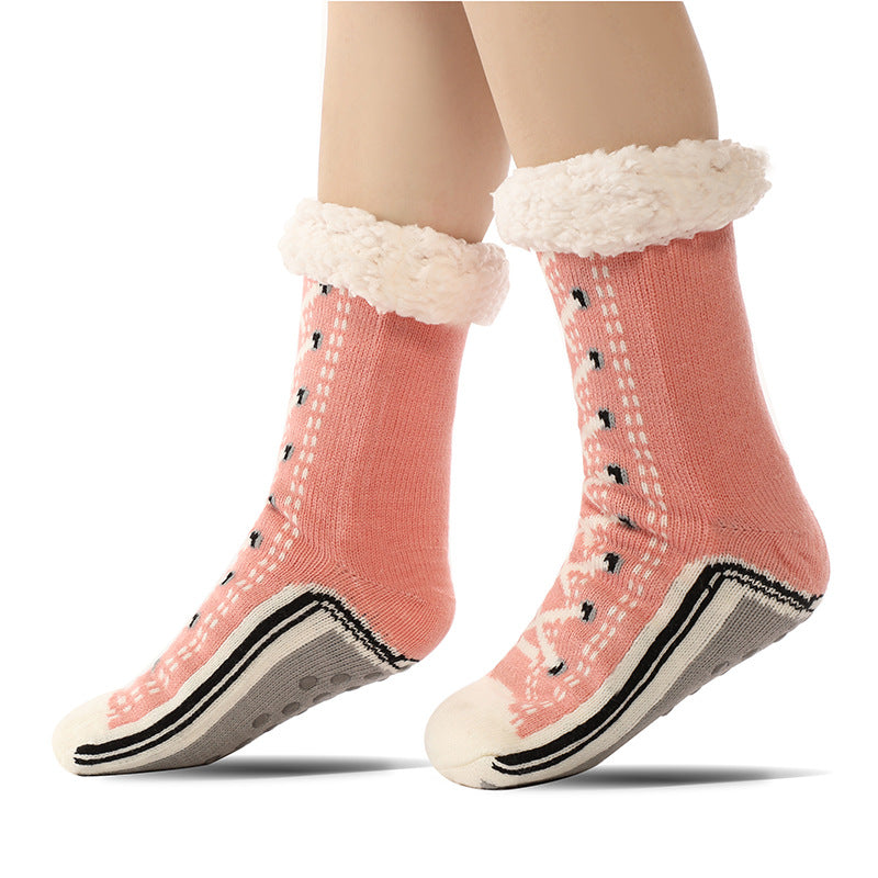 Floor Socks, Lamb Fur, Warm Socks, Postpartum Socks, Home Socks, Sleep Socks, Ultra Thick Plush Women&