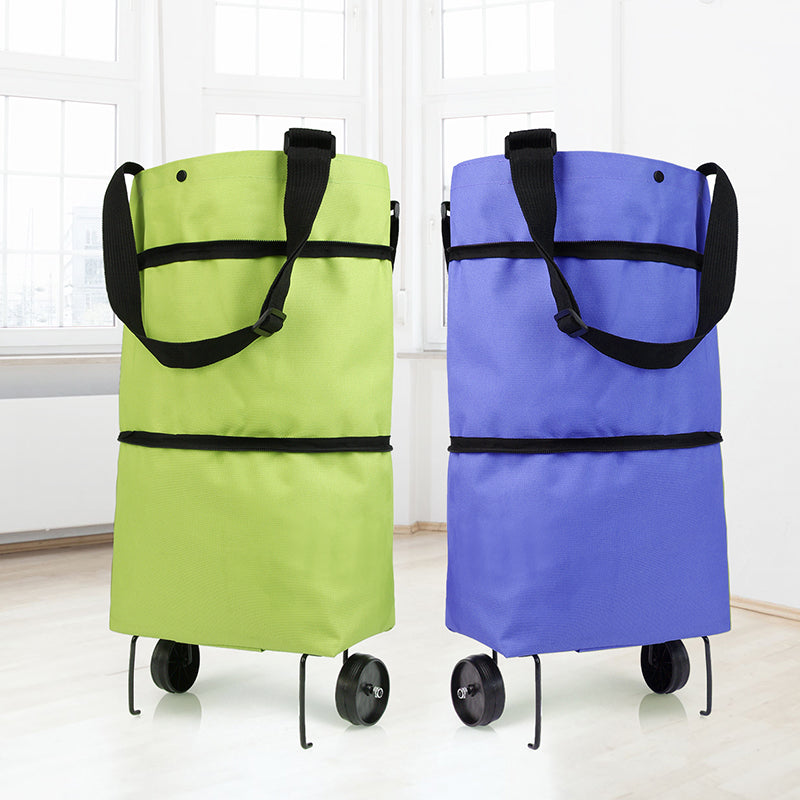 Folding Shopping Pull Cart Trolley Bag With Wheels Foldable Shopping Bags Reusable Grocery Bags Food Organizer Vegetables Bag