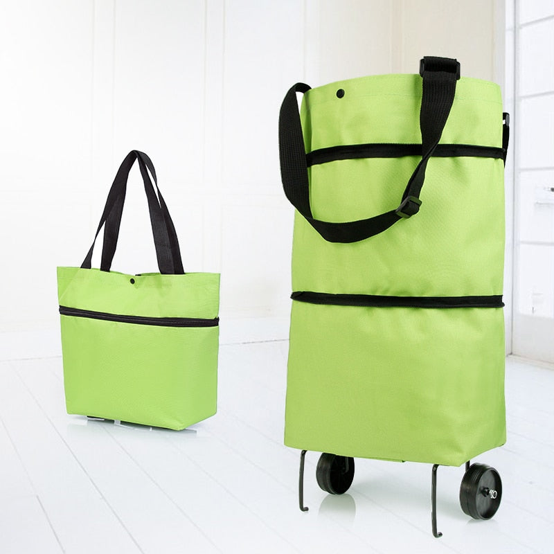Folding Shopping Pull Cart Trolley Bag With Wheels Foldable Shopping Bags Reusable Grocery Bags Food Organizer Vegetables Bag