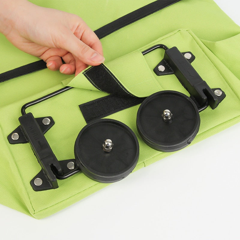 Folding Shopping Pull Cart Trolley Bag With Wheels Foldable Shopping Bags Reusable Grocery Bags Food Organizer Vegetables Bag