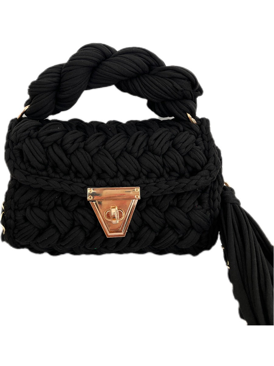 Hand woven bag crochet bag shoulder bag women&