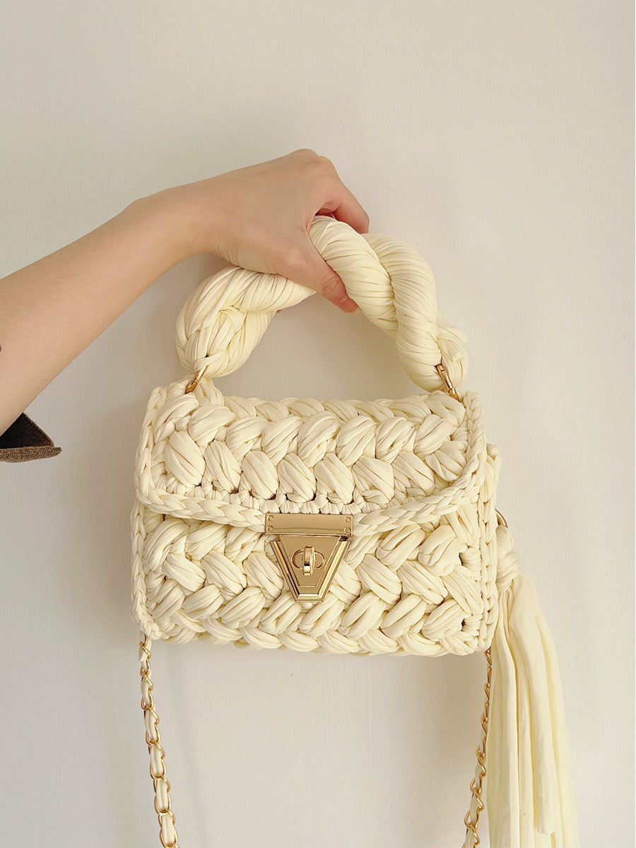 Hand woven bag crochet bag shoulder bag women&