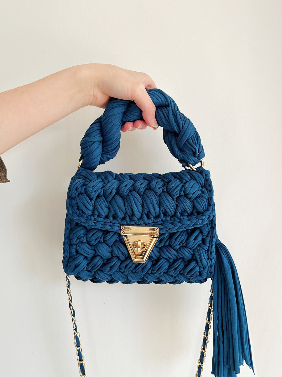 Hand woven bag crochet bag shoulder bag women&