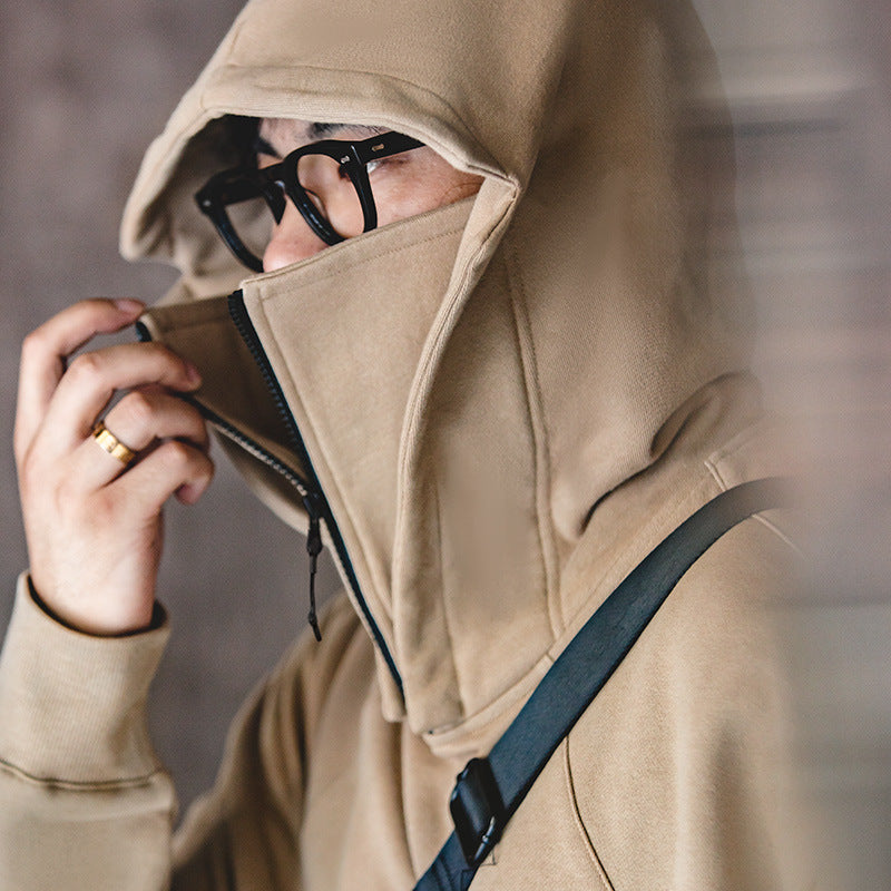 Maden Workwear American Heavyweight Balaclava Hoodie with Zipper High Street Tactical Men&