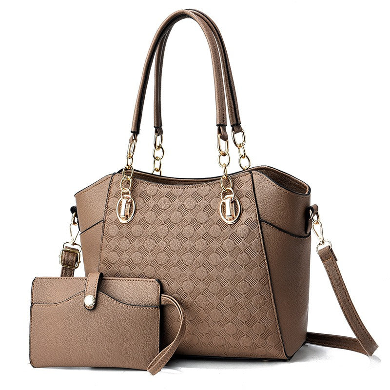 Mother-in-Child Bag Autumn and Winter PU Leather Large Capacity Tote Bag Women&