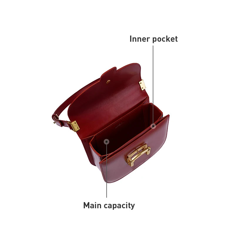 Original Women Bag New Trendy High-end Wedding Bag Shoulder Bag Commuting Handbag Retro Style Saddle Bag