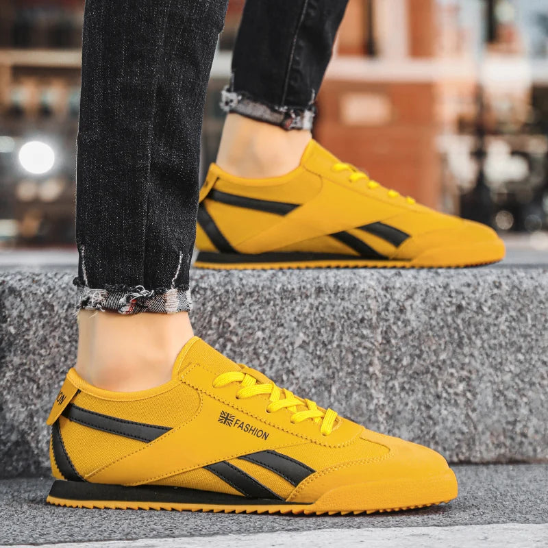 Original Yellow Canvas Shoes For Men Trend ow-cut Breathable Casual Running Sneakers Man Fashion Lightweight Men&