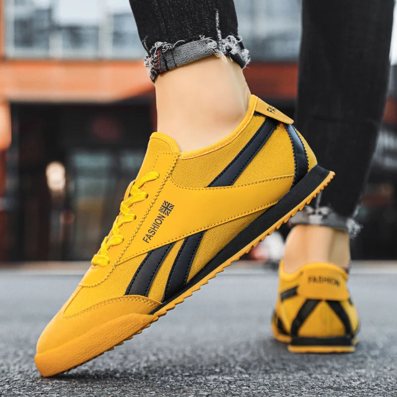 Original Yellow Canvas Shoes For Men Trend ow-cut Breathable Casual Running Sneakers Man Fashion Lightweight Men&