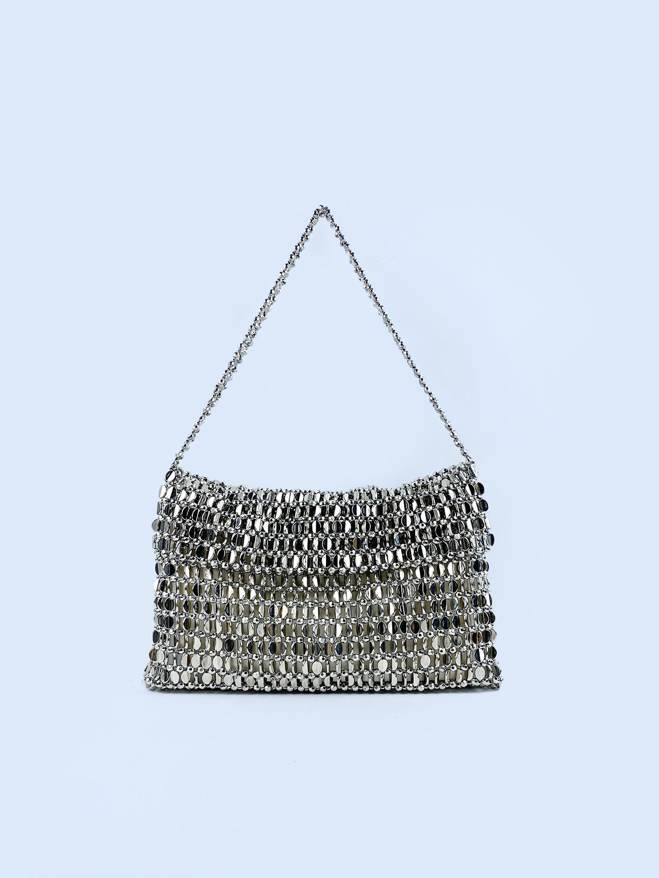 Retro metal sequin silver bag women&