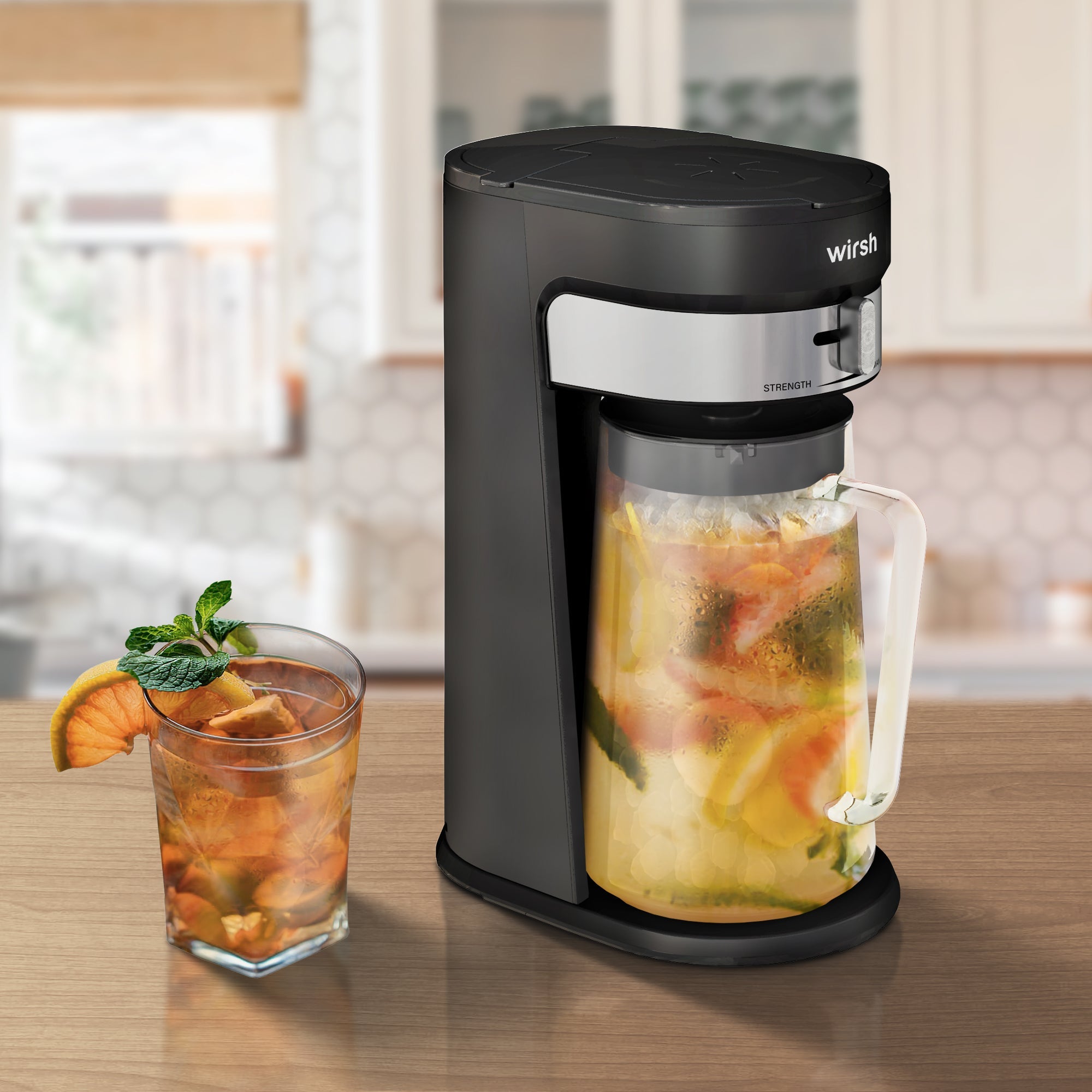 Wirsh Iced Coffee Maker, Iced Tea Maker with 85 Ounce Pitcher,Strength Control and Reusable Filter