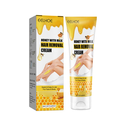 Honey And Milk Hair Removal Cream, Quick And Gentle Hair Removal All Over The Body Smooth Skin Hair Removal Cream