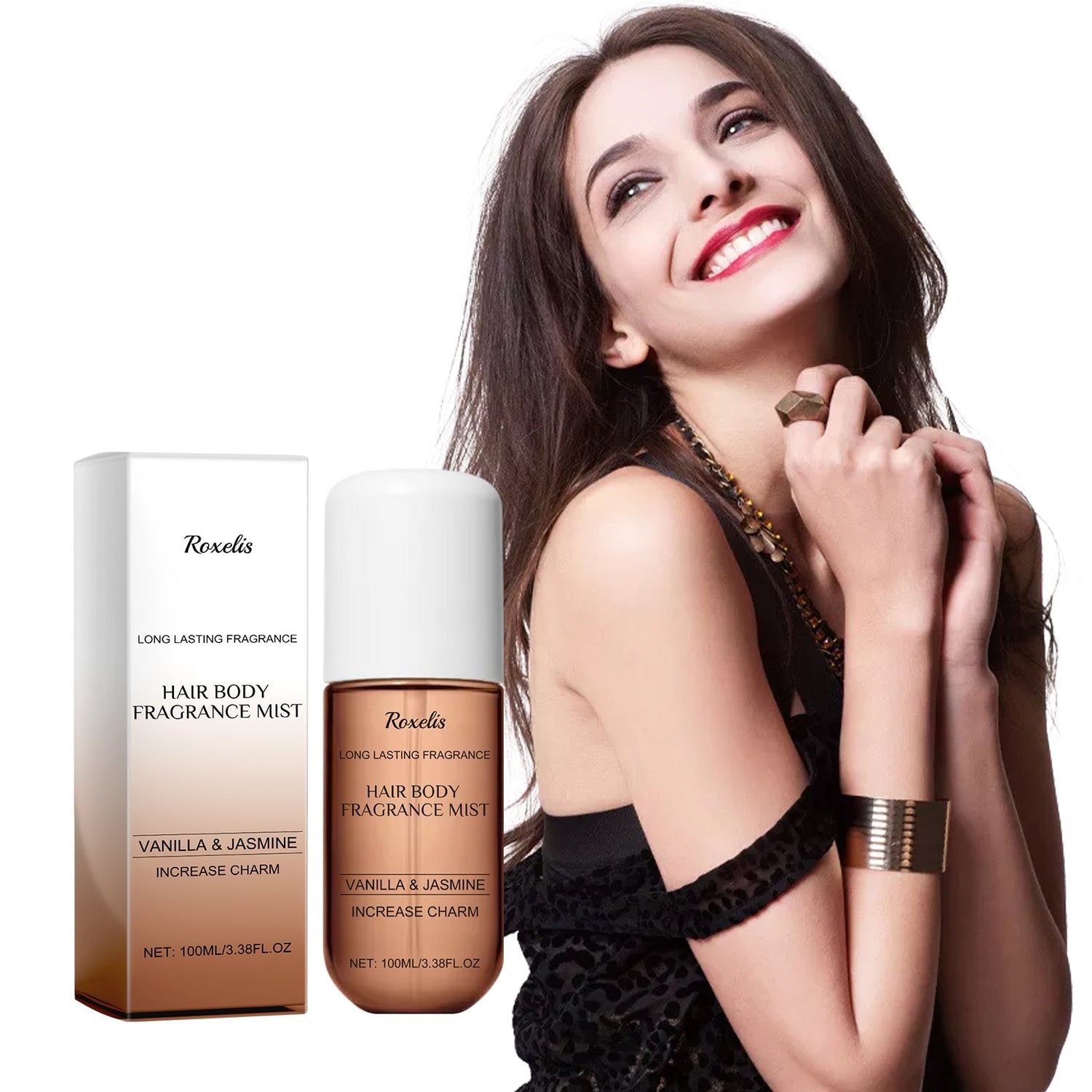 Vanilla Jasmine Fragrance Spray, Behind The Ears Neck Wrist Natural Fresh Fragrance Long-Lasting Fragrance