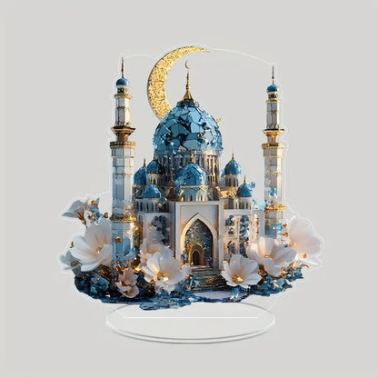2025 Ramadan 2D Acrylic Moon - Castle Ornament. Eid Al - fitr Decoration, Muslim Home &amp; Party Gift.