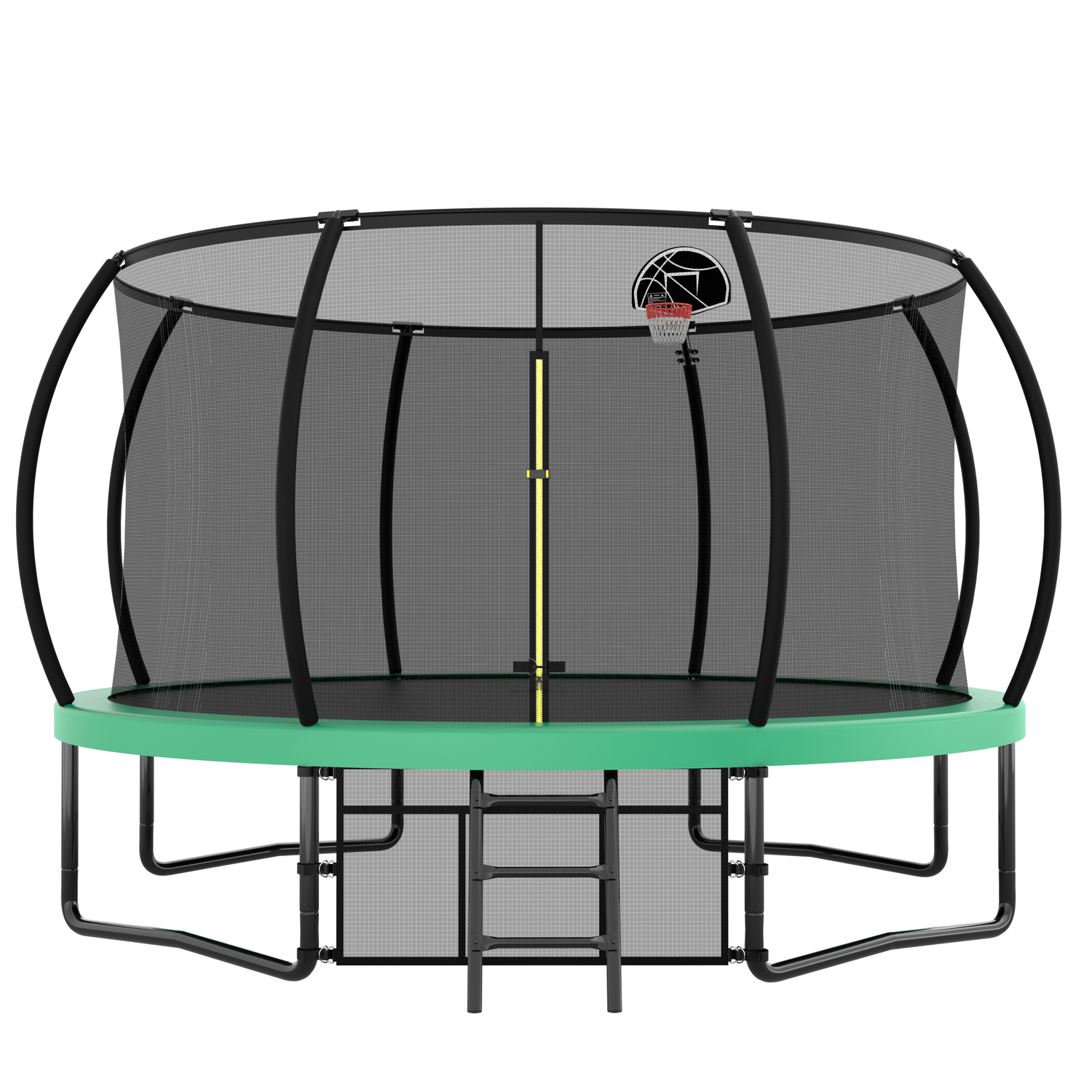 12FT Recreational Kids Trampoline with Safety Enclosure Net &amp; Ladder, Outdoor Recreational Trampolines