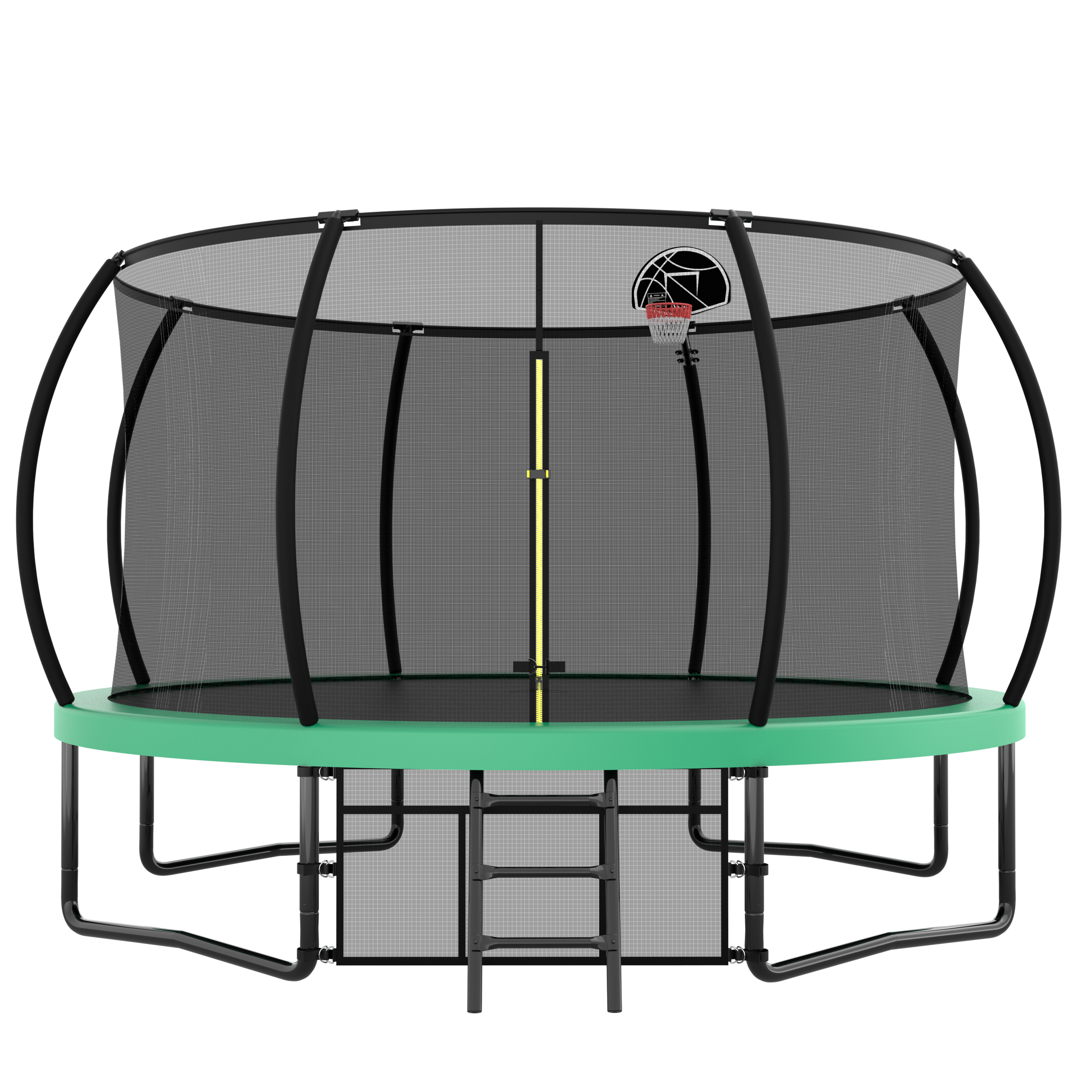 12FT Recreational Kids Trampoline with Safety Enclosure Net &amp; Ladder, Outdoor Recreational Trampolines