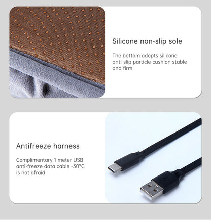 45X45cm USB Heating 3-speed Thermostat Cushion Office Sedentary Car Home Dual-use Winter Warm Physiotherapy Electric Heating Pad