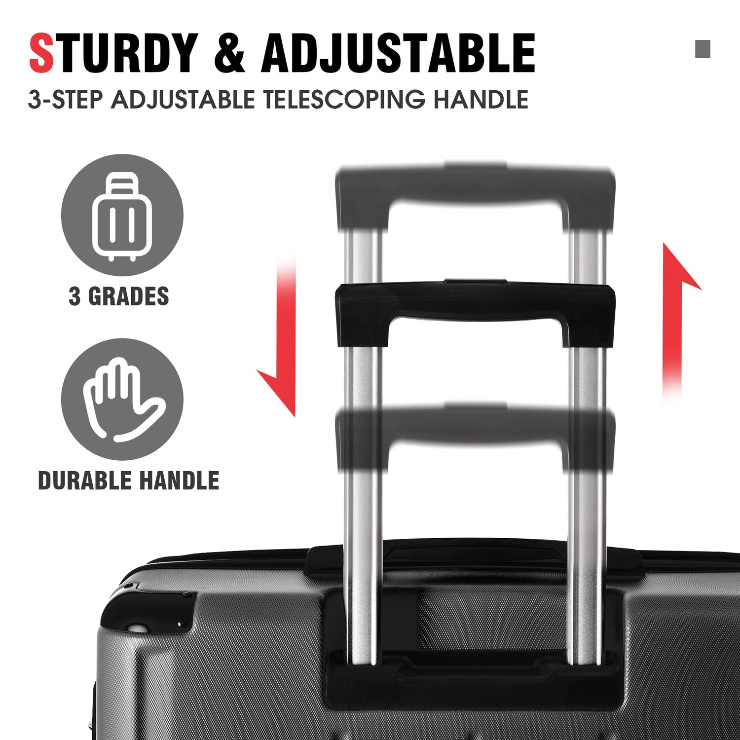 Hardshell Luggage Sets 3 Pcs Spinner Suitcase with TSA Lock Lightweight 20&