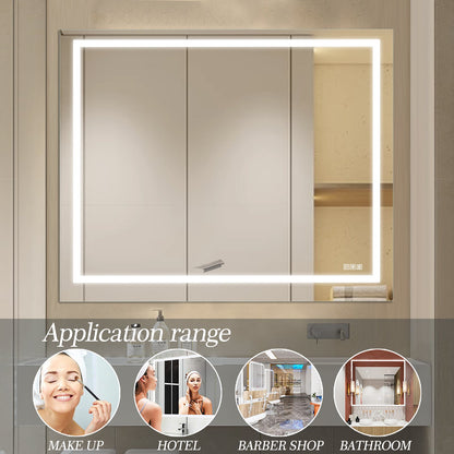 LED Bathroom Mirror 48x 36 Inch with lights, anti-Fog &amp; Dimming Led Bathroom Vanity Mirror