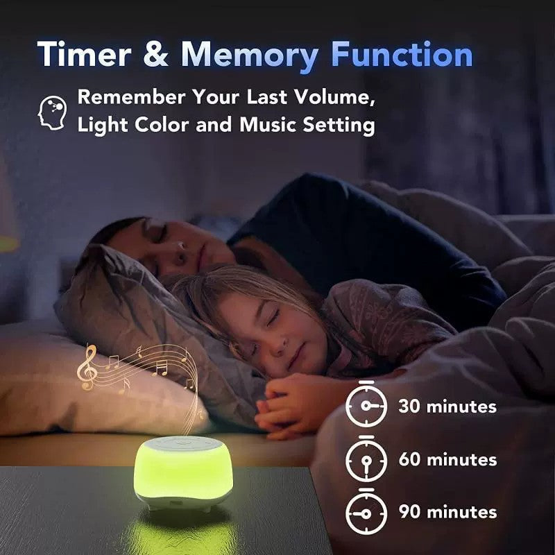 Portable Sound Machine with White Noise, Night Light, and Speaker for Baby&