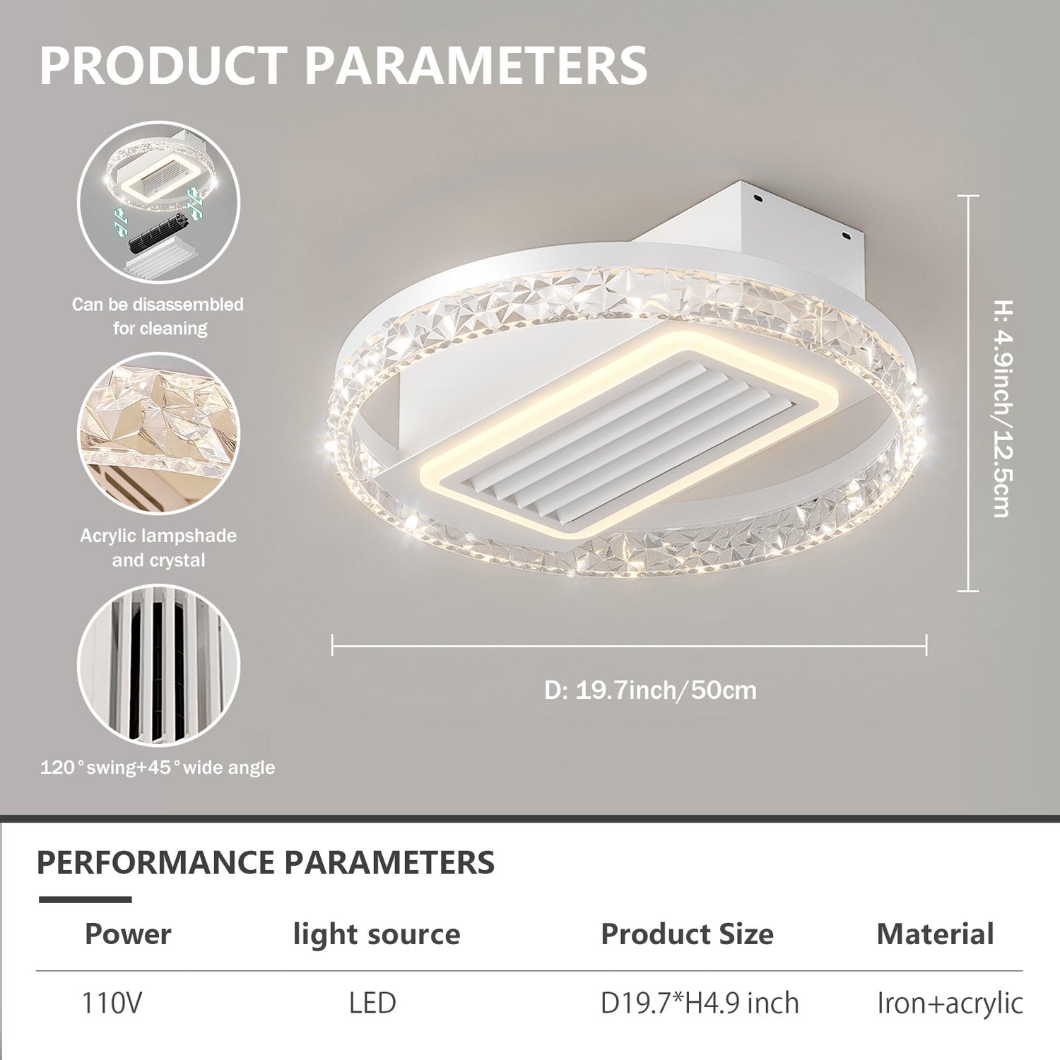 Bladeless LED Fan Lamp