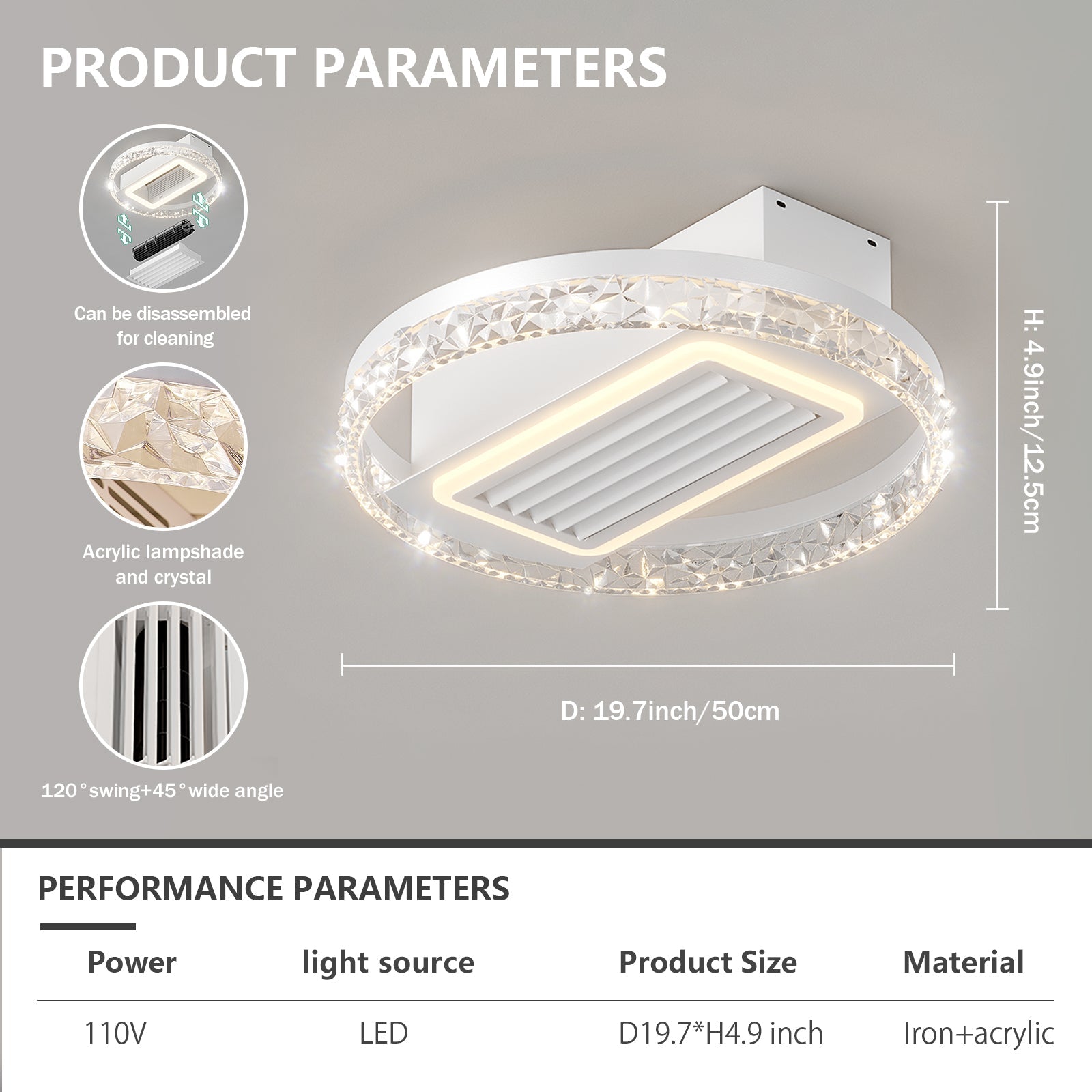 Bladeless LED Fan Lamp