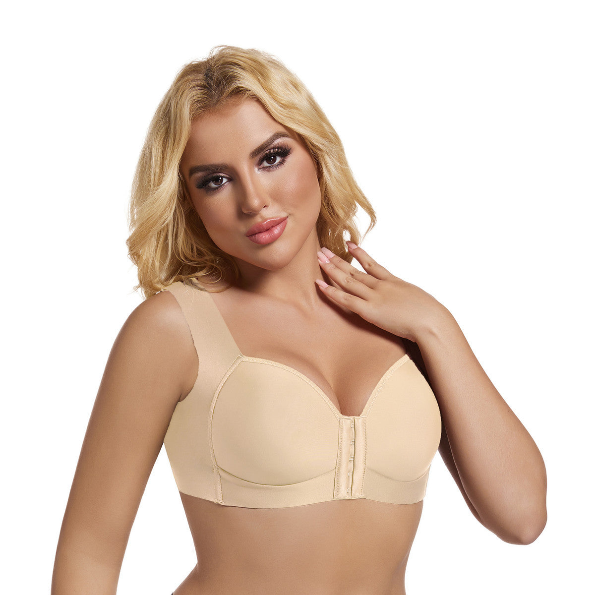 Smooth thin bra front buckle sexy gathering without steel ring adjustment women&