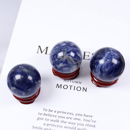 Natural crystal ball polished crystal crafts Blue-vein stone sodalite Wish ball ornament