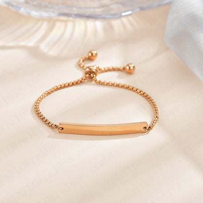 Stainless steel personalized engraved three color curved bracelet simple and personalized women&