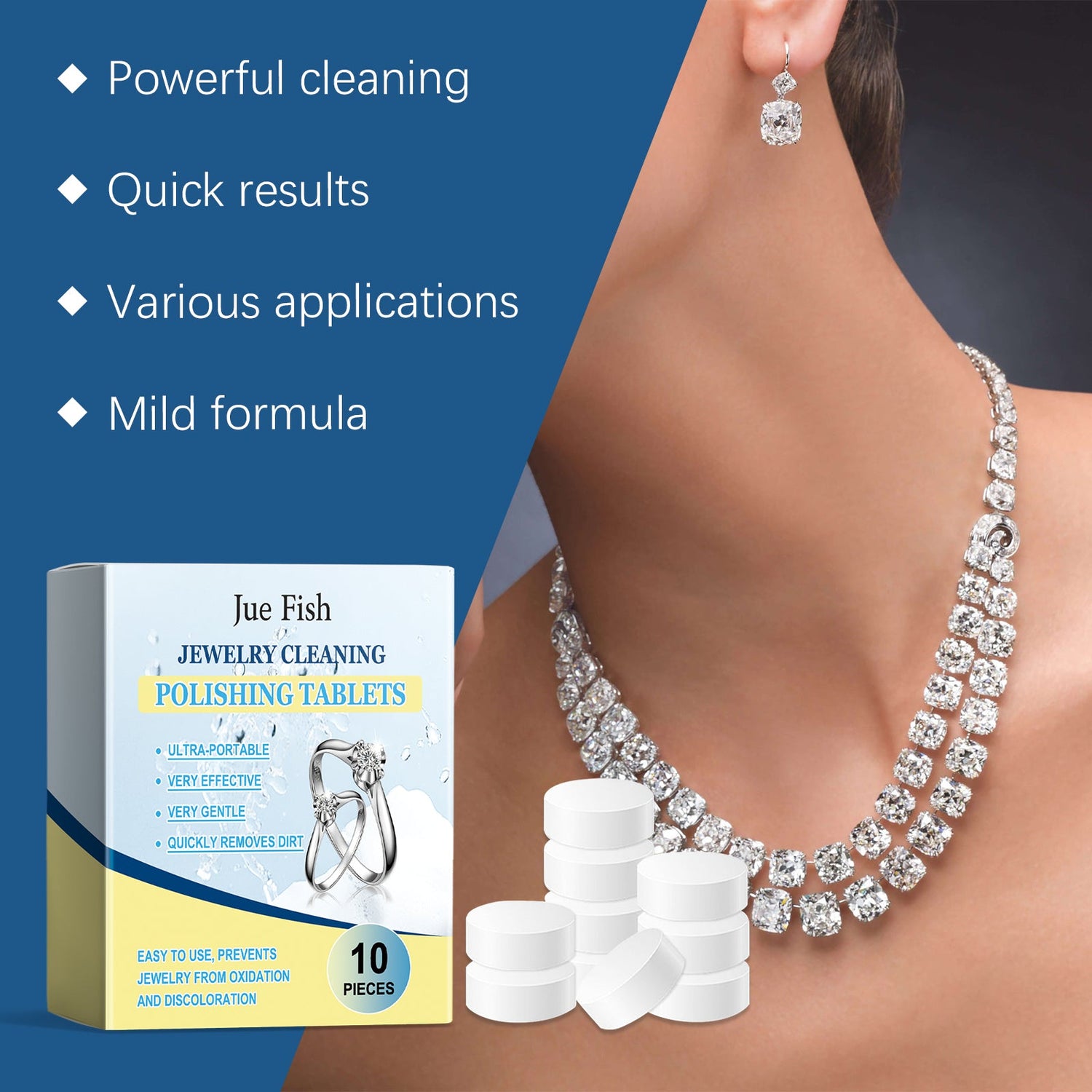 Jewelry Cleaning Effervescent Tablet Jewelry Cleaning Decontamination Anti-Oxidation Jewelry Maintenance Cleaning Tablet