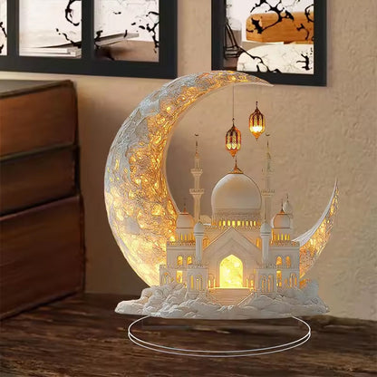 2025 Ramadan 2D Acrylic Moon - Castle Ornament. Eid Al - fitr Decoration, Muslim Home &amp; Party Gift.