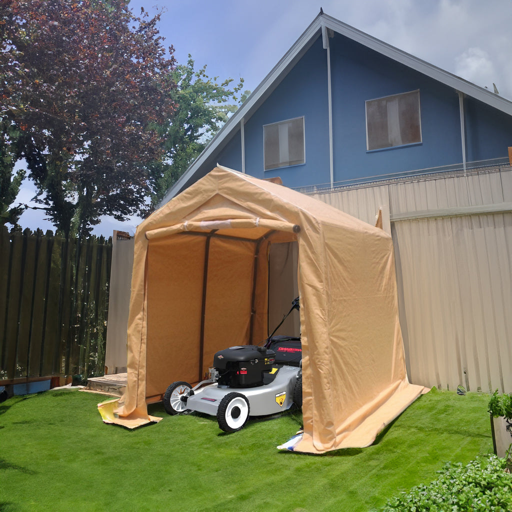 7x8 ft Outdoor Portable Gazebo Storage Shelter Shed with 2 Roll up Zipper Doors &amp; Vents Carport