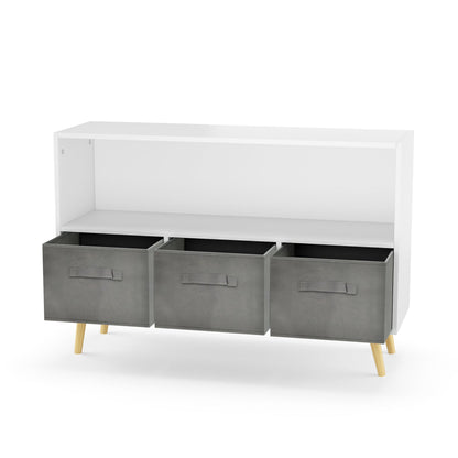 Kids bookcase with Collapsible Fabric Drawers Children&