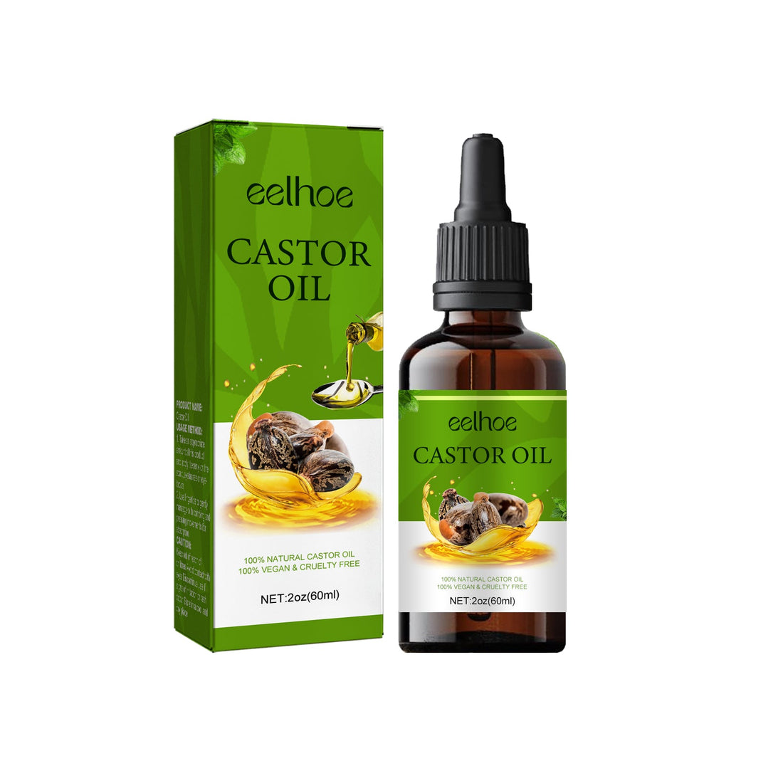 Organic Castor Oil, Moisturizing And Smoothing Hair Repair Ironing And Dyeing Damaged Dry Hair Care Essential Oil