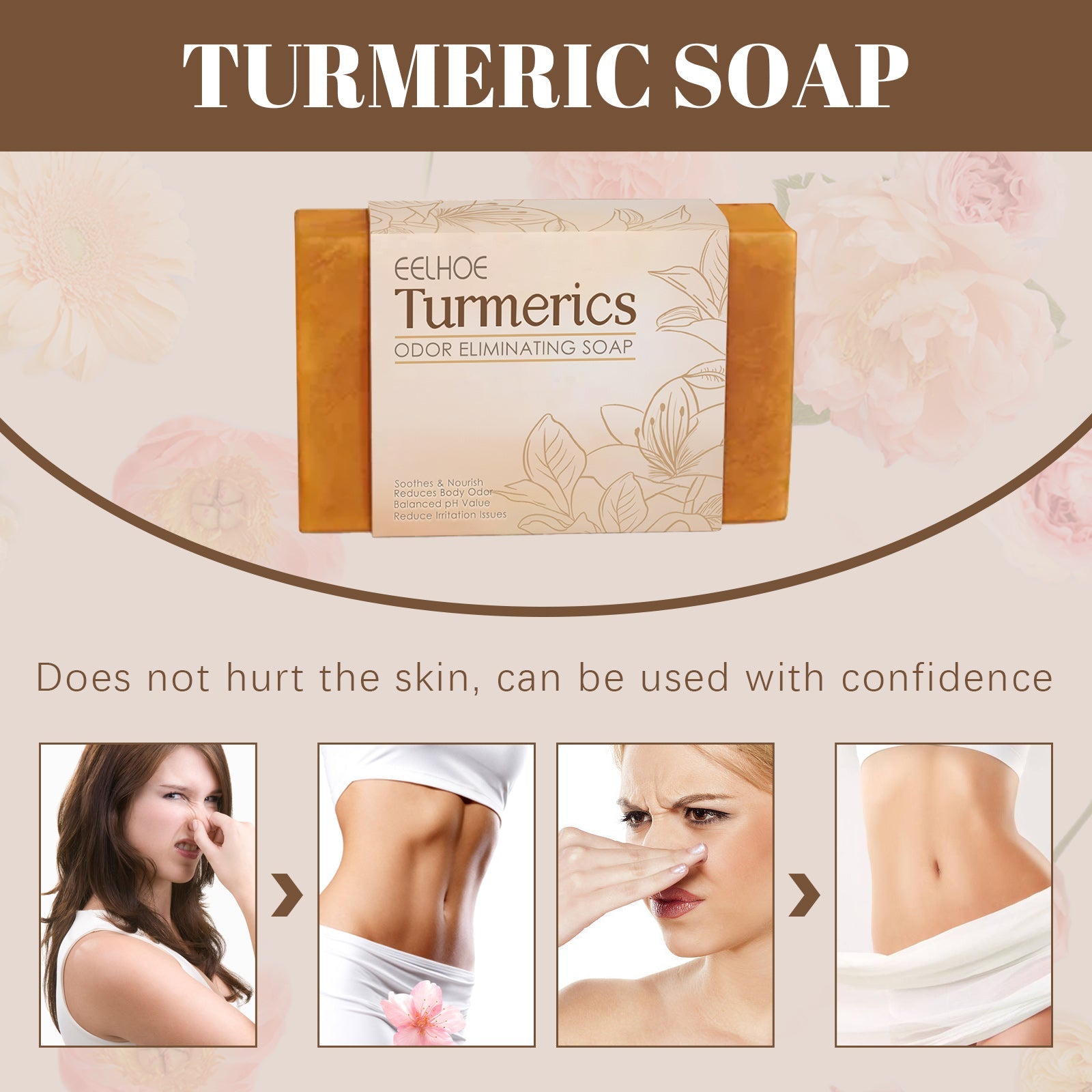 Turmeric Cleansing Soap Moisturizes Skin Women&