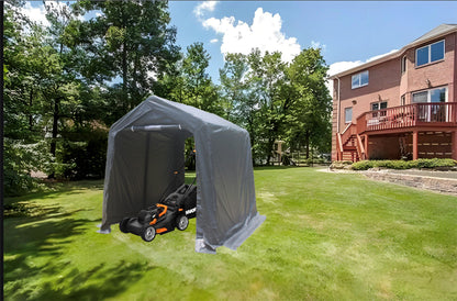 7x8 ft Outdoor Portable Gazebo Storage Shelter Shed with 2 Roll up Zipper Doors &amp; Vents Carport