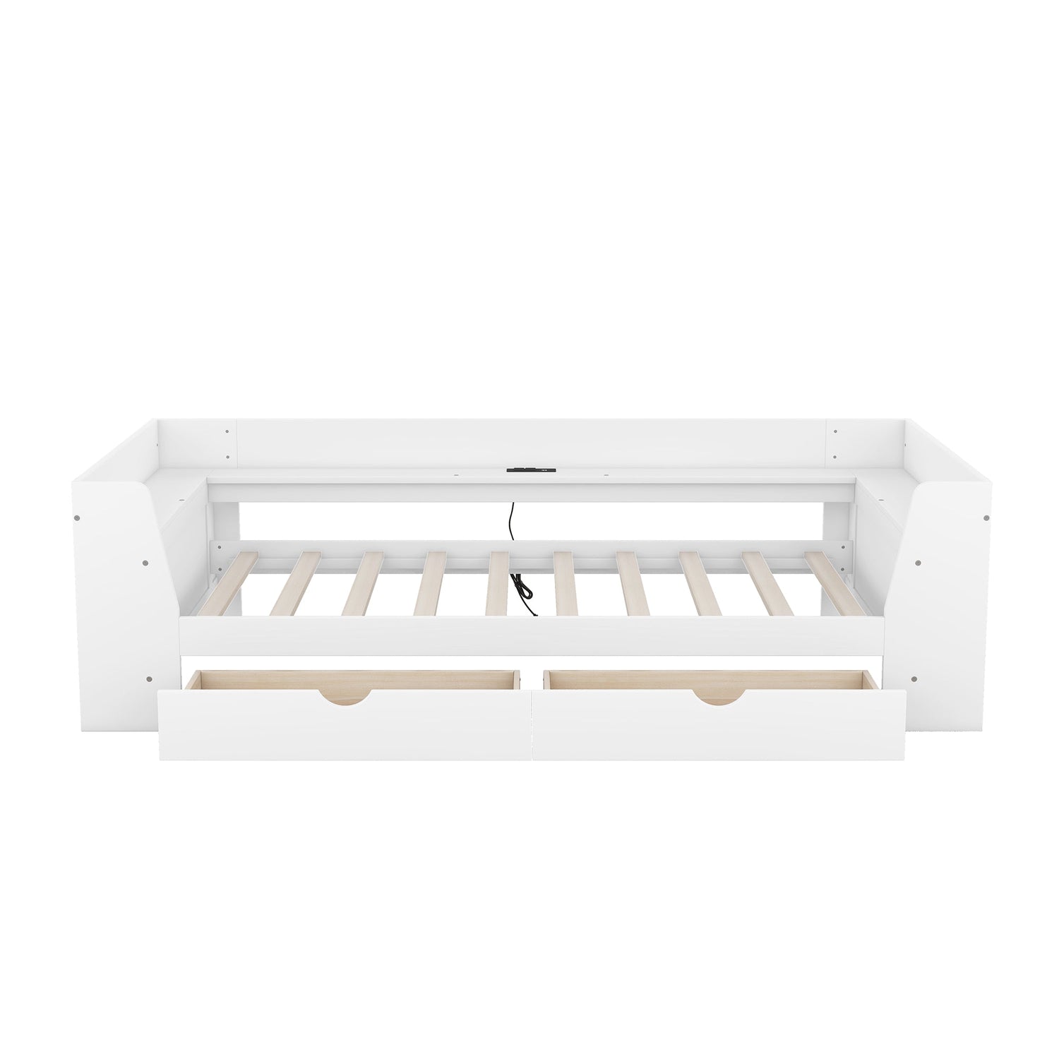 Upholstered Daybed with Trundle, Wood Slat Support,Upholstered Frame Sofa Bed Twin Blue