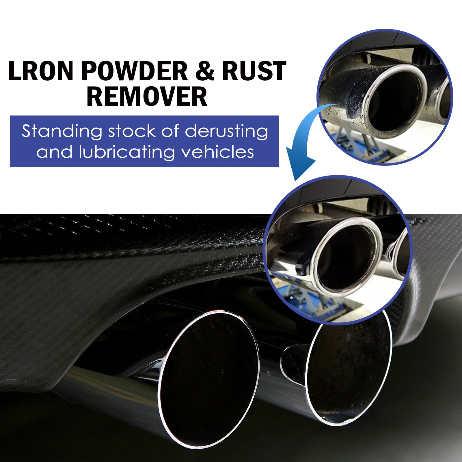 Lron Powder &amp; Rust Remover, Multi-Functional Metal Rust Remover For Automobile And Motorcycle Exhaust Pipe Rust Renovation Maintenance