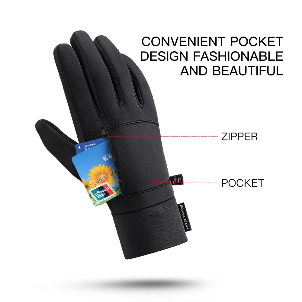Outdoor warm cold windproof riding gloves touch screen windproof and anti-skid women&