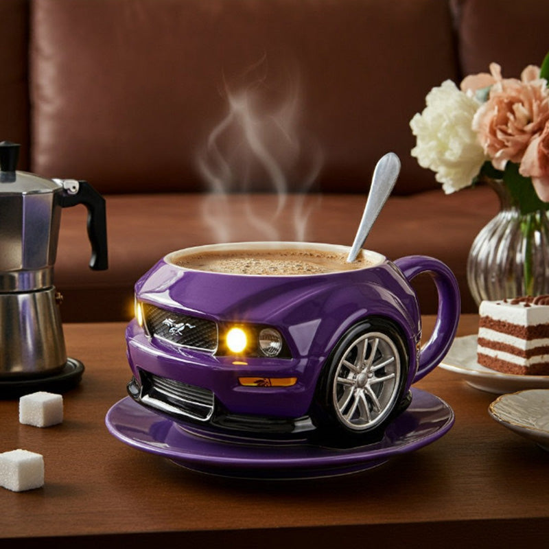 Car-Shaped Stainless Steel Coffee Mug – Handmade, Durable, Novelty Office Cup, Ideal Gift for Car Fans