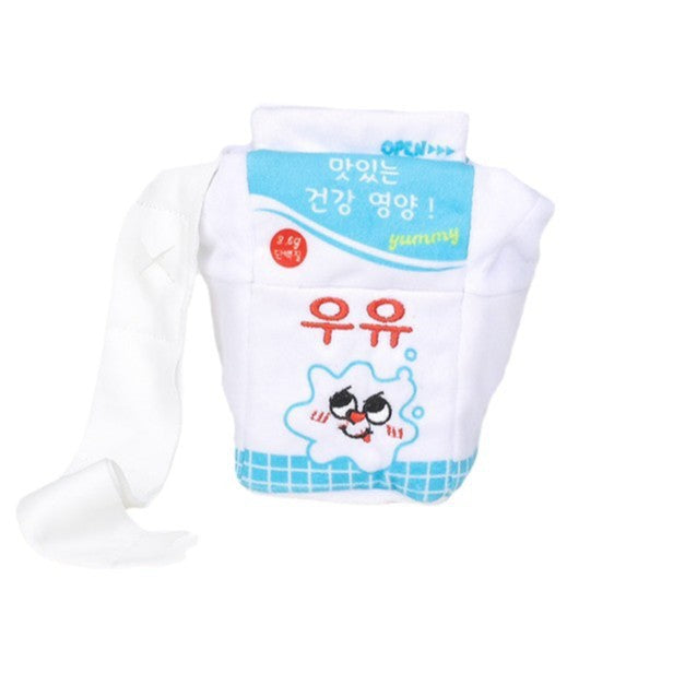 Milk Box Food Hiding Scented Plush Toy for Dogs with Sound Slow Feeding Intelligent Design