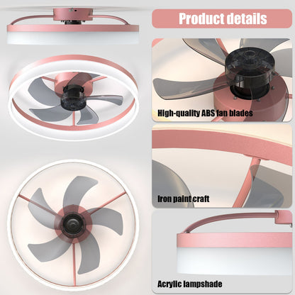 Pink Dimmable LED Ceiling Fan