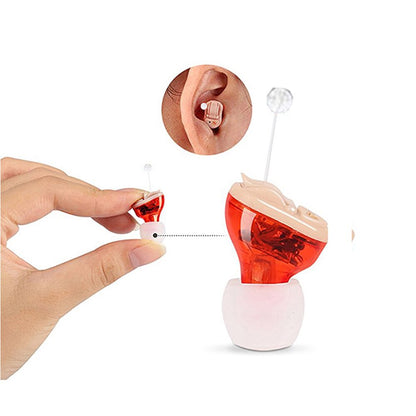 Mini Hearing Aid Adjustable Ear Hearing Assistant Helper Invisible Sound Amplifier Volume for Deaf Elderly Rechargeable