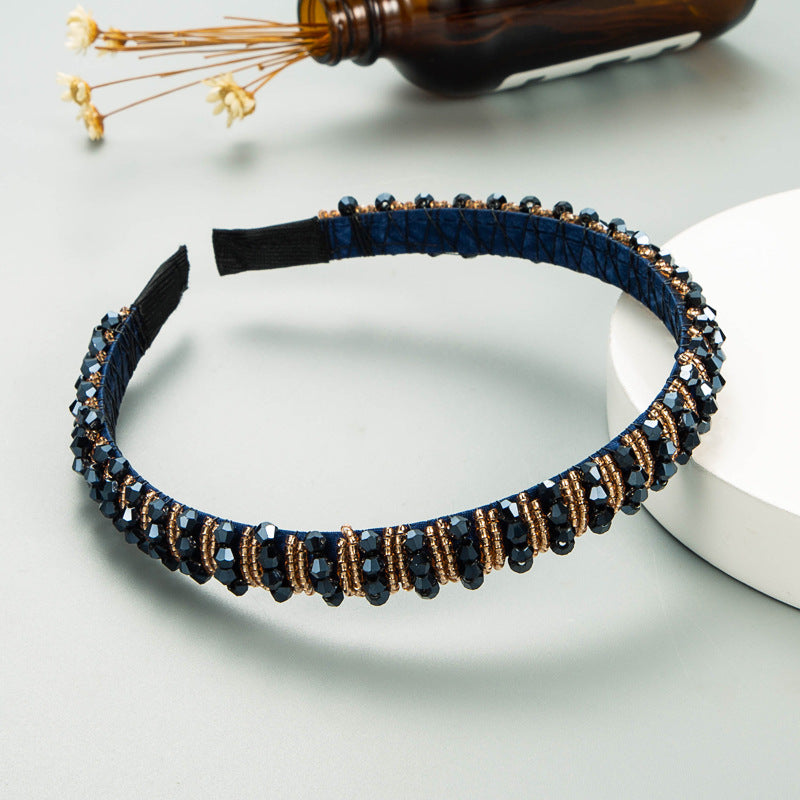 Washing Face Hair Band Thin Edge Handmade String Crystal Headband Fashion Hair Accessories Simple Hair Band