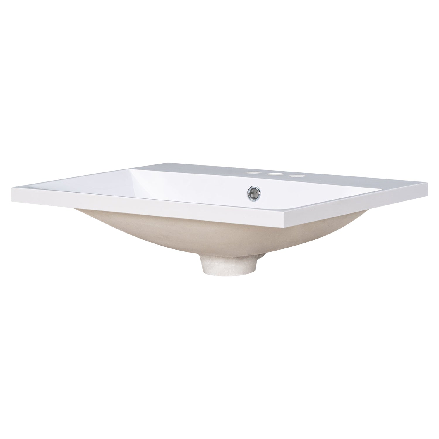 24" Bathroom Vanity Top Only White Basin 3-Faucet Holes  4" Faucet Available Ceramic