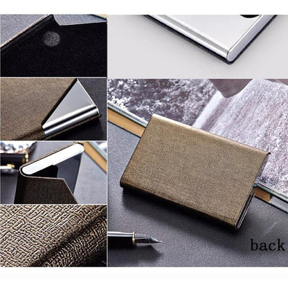 Itapkris Business ID Credit Card Holder For Women Men Fashion Brand Metal Aluminum Card Case PU Leather Porte Carte