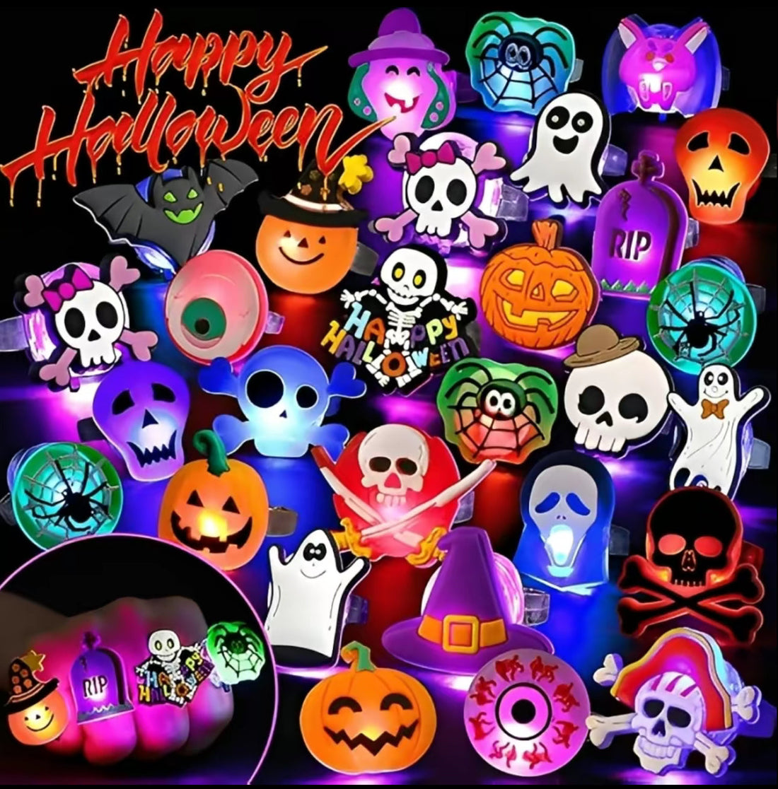 GlowFright Halloween Rings